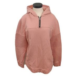 Arctic Premium Women's Pullover Hoodie Sweatshirt Size L Pink Quarter Zip